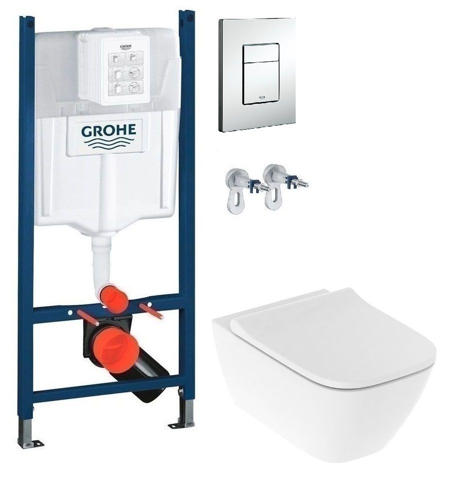 Інсталяція Grohe Rapid SL 38772001 3 в 1 + Унітаз підвісний Geberit Smyle Square 500.683.00.2 з сидінням Soft Close