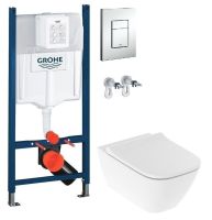 Інсталяція Grohe Rapid SL 38772001 3 в 1 + Унітаз підвісний Geberit Smyle Square 500.683.00.2 з сидінням Soft Close