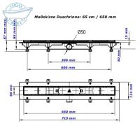 Душовий канал MCH CH 650/50 SN1 з решіткою Квадрати