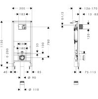 Інсталяція для унітазу Hansgrohe iFrame GladeLake S 01022180