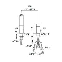 Смеситель для ванны Paffoni Level хром LES041CR без излива