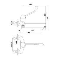 Смеситель для кухни Paffoni Nettuno due хром ND302CR
