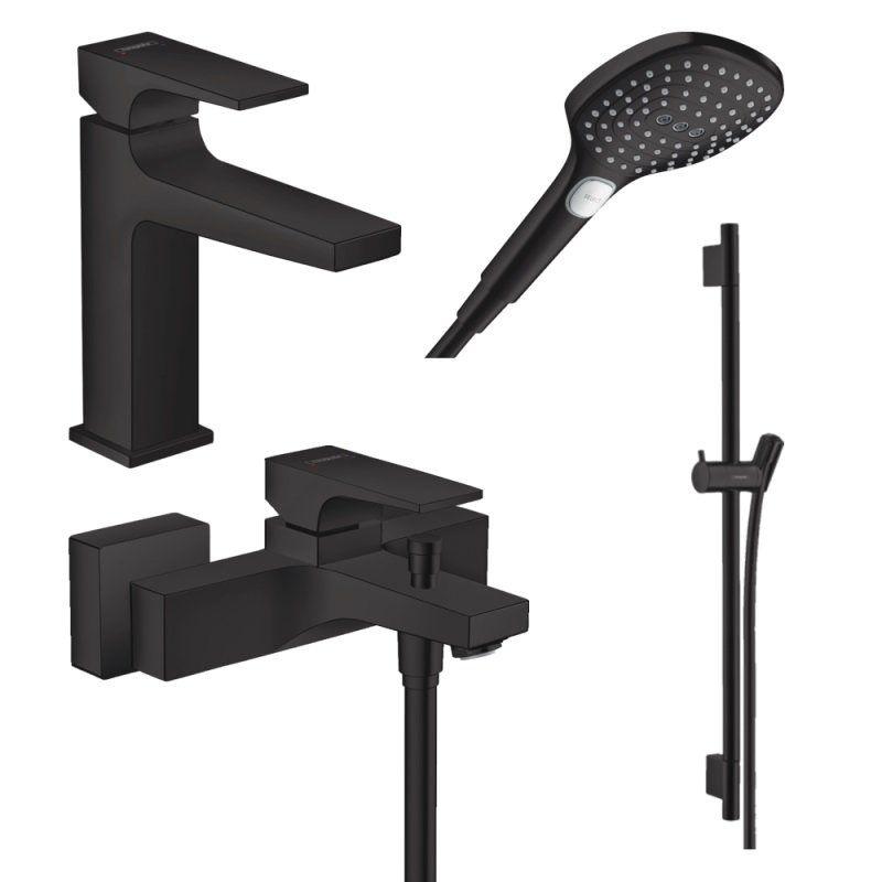 Набір змішувачів Hansgrohe Metropol 4 в 1 чорний матовий 1072020