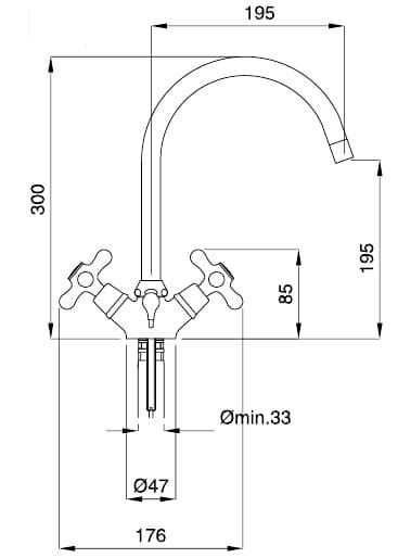 Змішувач для раковини Bugnatese Old 800 бронза OLDBR039