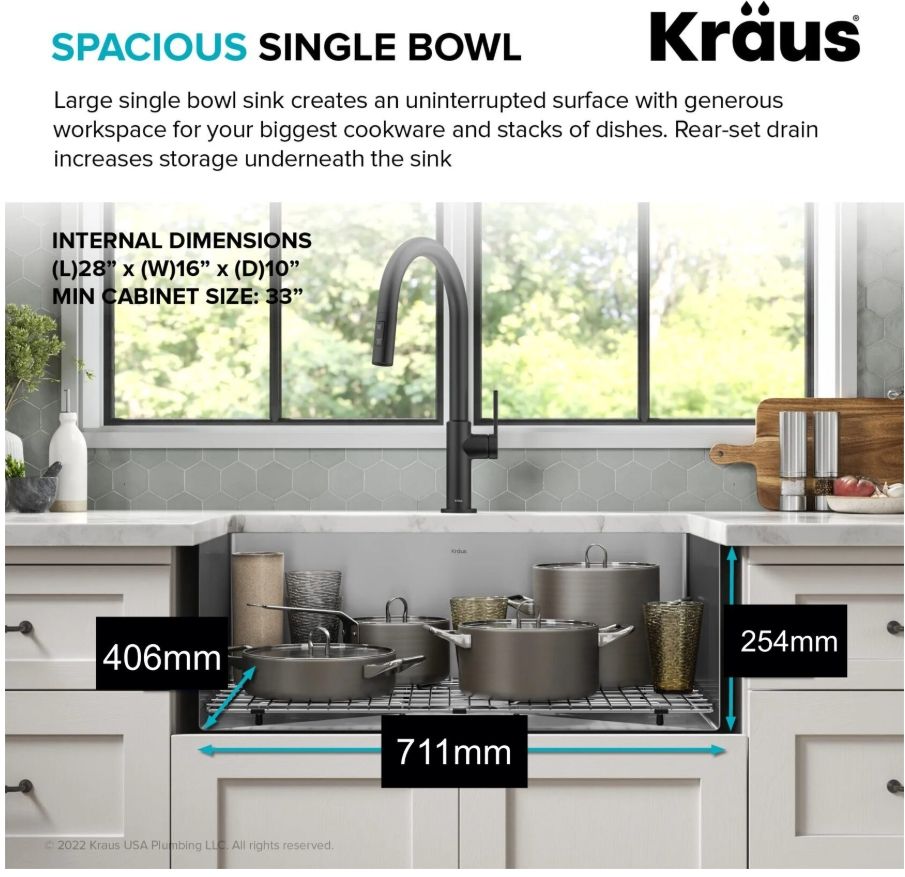 Кухонна мийка Kraus Precision нержавіюча сталь KHU100-30
