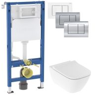 Інсталяція Geberit Duofix 458.103.00.2 з клавішею Delta30 + Унітаз підвісний Geberit Smyle Square 500.683.00.2 з сидінням Soft Close