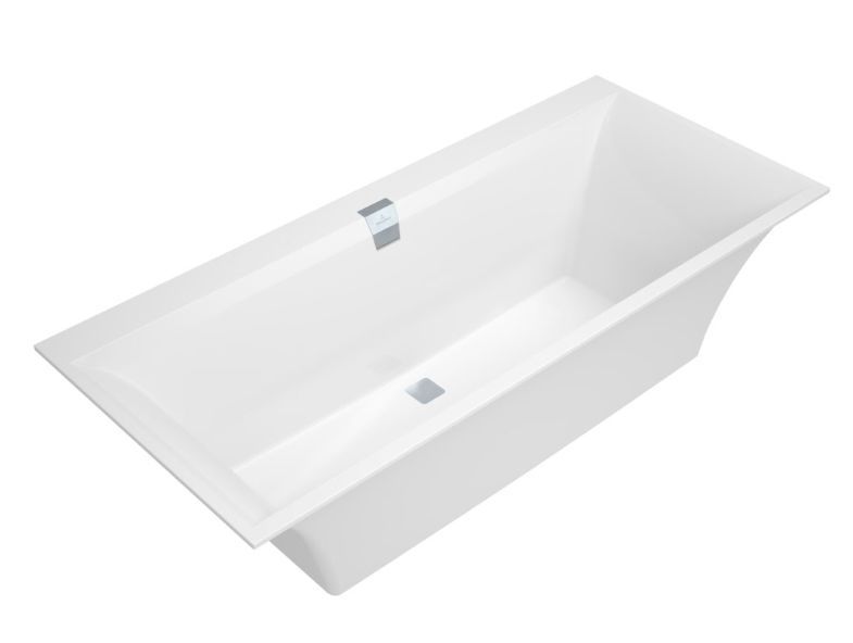 Ванна кварилова Villeroy & Boch Squaro Edge 190x90 з ніжками і сифоном BQ190SQE2DV-01