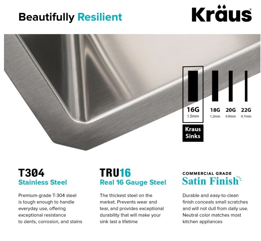 Кухонна мийка Kraus Standart PRO з нержавіючої сталі KHU101-21