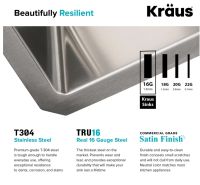 Кухонна мийка Kraus Standart PRO з нержавіючої сталі KHU101-21