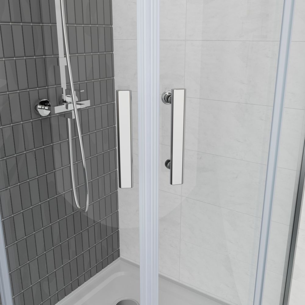 Душовий кут Ravak Domospa SLCP4-90 (Профіль - полір. алюміній, скло - прозоре) RKUC500026