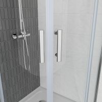 Душовий кут Ravak Domospa SLCP4-90 (Профіль - полір. алюміній, скло - прозоре) RKUC500026