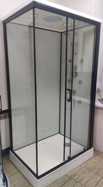 Душовий бокс Veronis 120x80 (Профіль - чорний, скло - прозоре) VE-BN812R