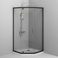 Душова кабіна Am.Pm Gem 90x90 (Профіль - чорний, скло - прозоре) W90UG-405-9090-BT