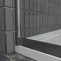 Душовий кут Ravak Domospa SLCP4-90 (Профіль - полір. алюміній, скло - прозоре) RKUC500026