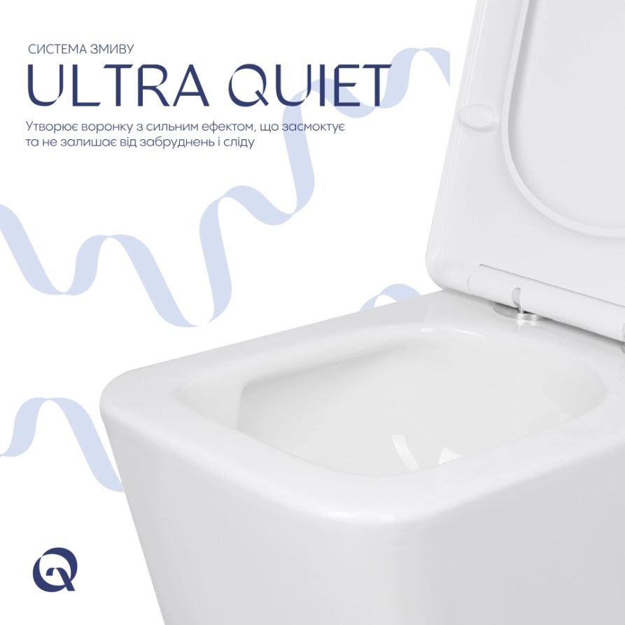 Унітаз підлоговий Qtap Crow Ultra Quiet QTCRO27W51028 з бачком та сидінням Soft Close