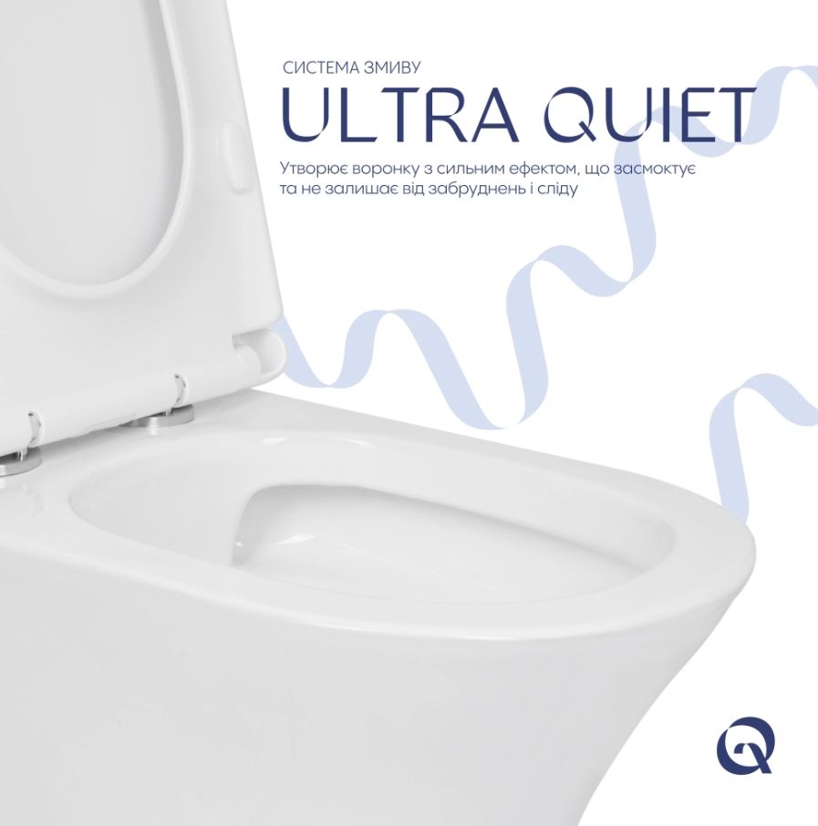 Унітаз підлоговий Qtap Presto Ultra Quiet QTPRE27W51022 з бачком та сидінням Soft Close
