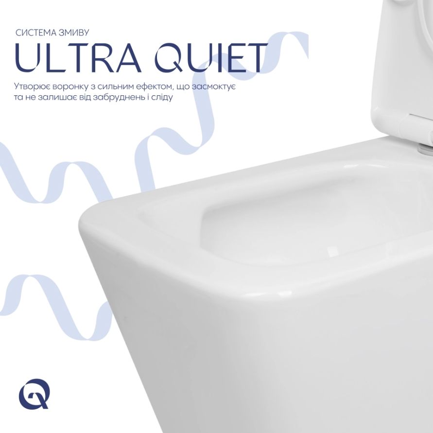 Унітаз підлоговий Qtap Crow Eco Ultra Quiet QTCRO27W51030 з бачком та сидінням Soft Close