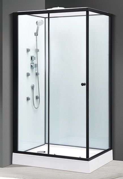 Душовий бокс Veronis 120x80 (Профіль - чорний, скло - прозоре) VE-BN812L