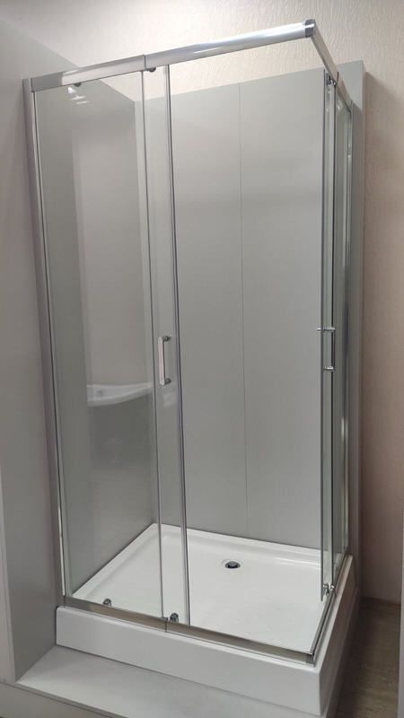 Душова кабіна Veronis FLEX-7-15 110-120х90-100 см (Профіль - хром, скло - прозоре) без піддона