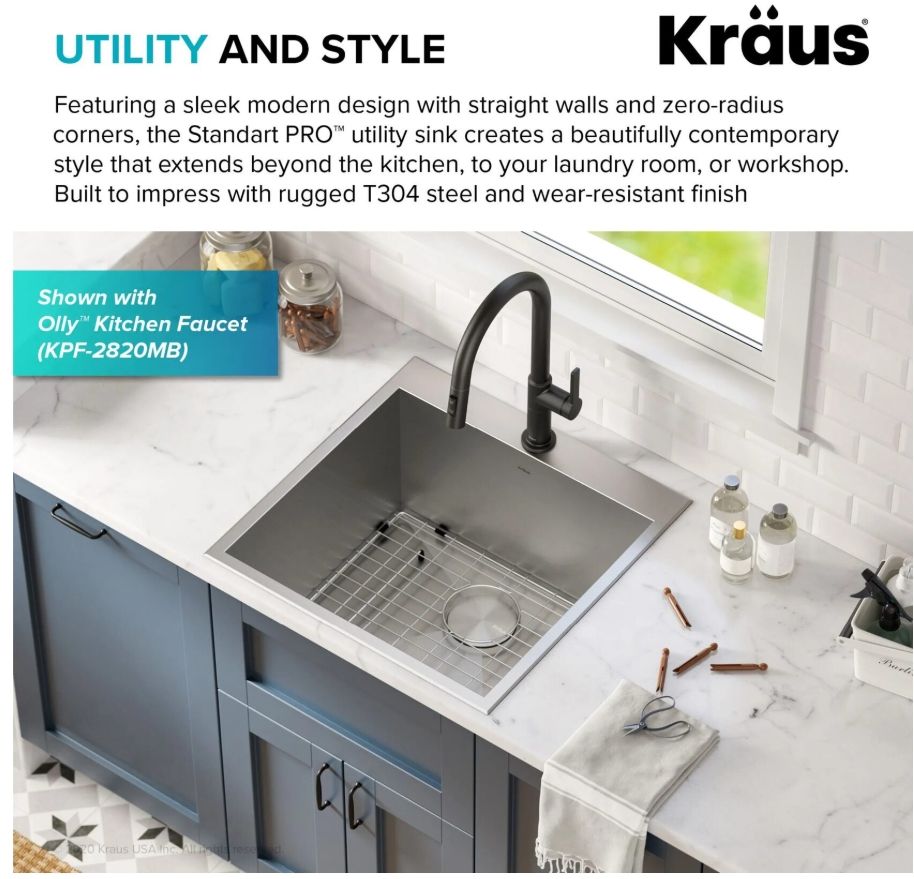 Кухонна мийка Kraus Standart PRO нержавіюча сталь KHT301-22L