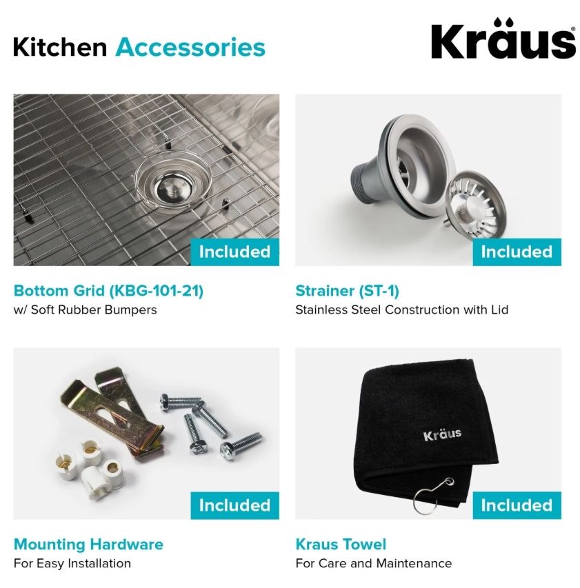 Кухонна мийка Kraus Standart PRO з нержавіючої сталі KHU101-21