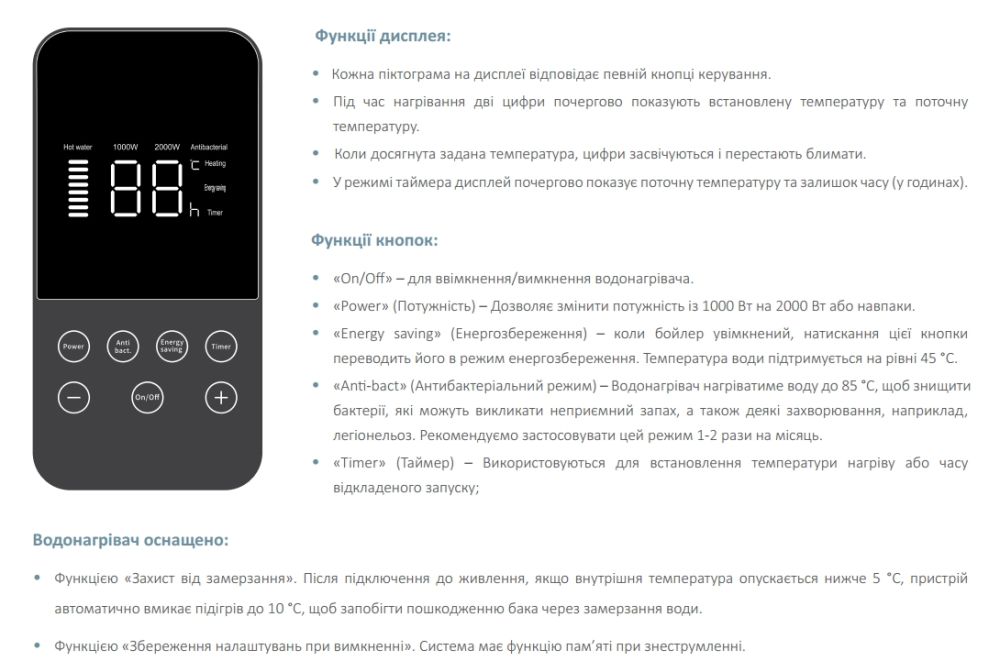 Водонагреватель накопительный Hi-Therm Lumia Tech 100 Dry
