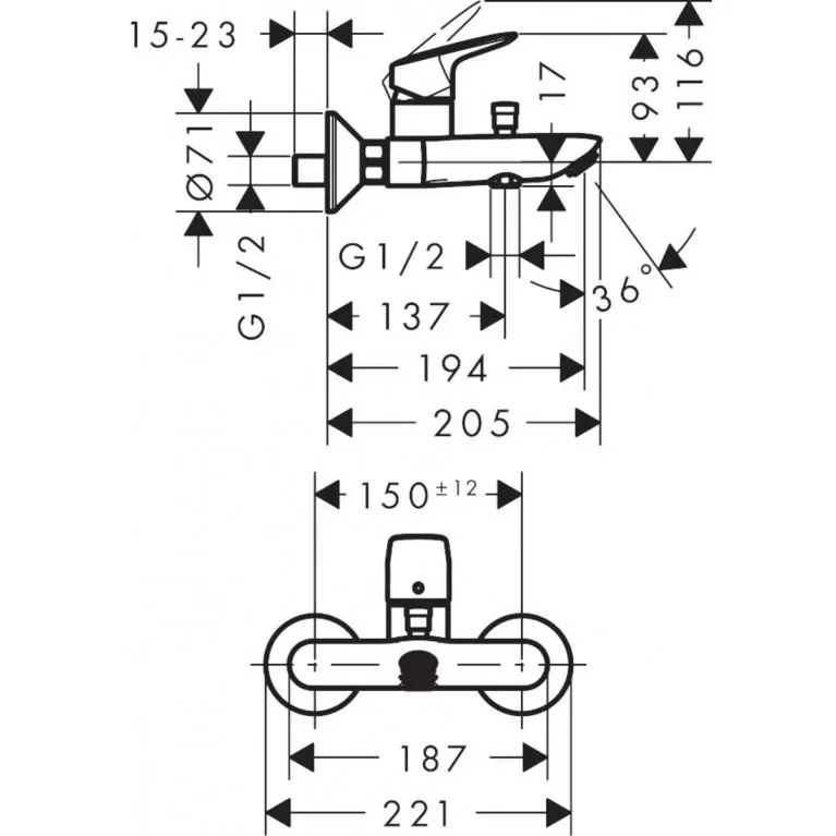 Набір змішувачів Hansgrohe Logis 3 в 1 хром 20200001
