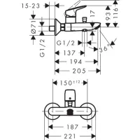 Набір змішувачів Hansgrohe Logis 3 в 1 хром 20200001