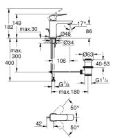 Змішувач для раковини Grohe Cubeo чорний матовий 1016942430