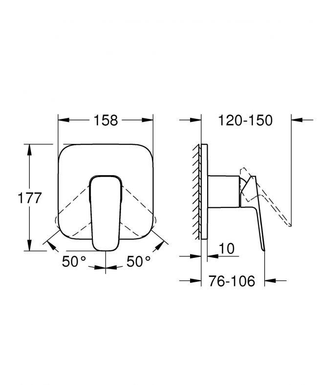 Змішувач прихованого монтажу Grohe Cubeo хром 1017770000