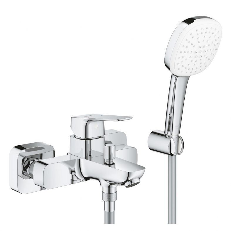 Смеситель для ванны Grohe Cubeo хром 1018140000 с душевым гарнитуром