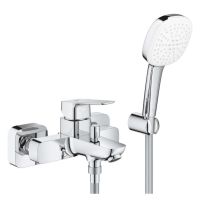 Смеситель для ванны Grohe Cubeo хром 1018140000 с душевым гарнитуром