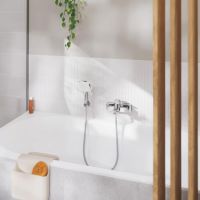 Смеситель для ванны Grohe Cubeo хром 1018140000 с душевым гарнитуром
