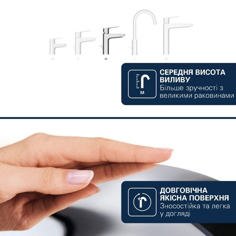 Змішувач для раковини Grohe Dice хром 1018320000