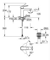 Змішувач для раковини Grohe Dice чорний матовий 1018332430