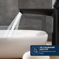 Змішувач для раковини Grohe Dice чорний матовий 1018922430