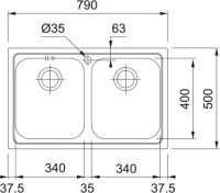 Кухонна мийка Franke Logica Line з нержавіючої сталі 101.0381.838
