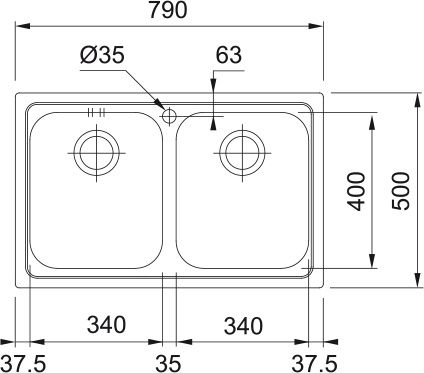 Кухонна мийка Franke Logica Line з нержавіючої сталі 101.0381.839
