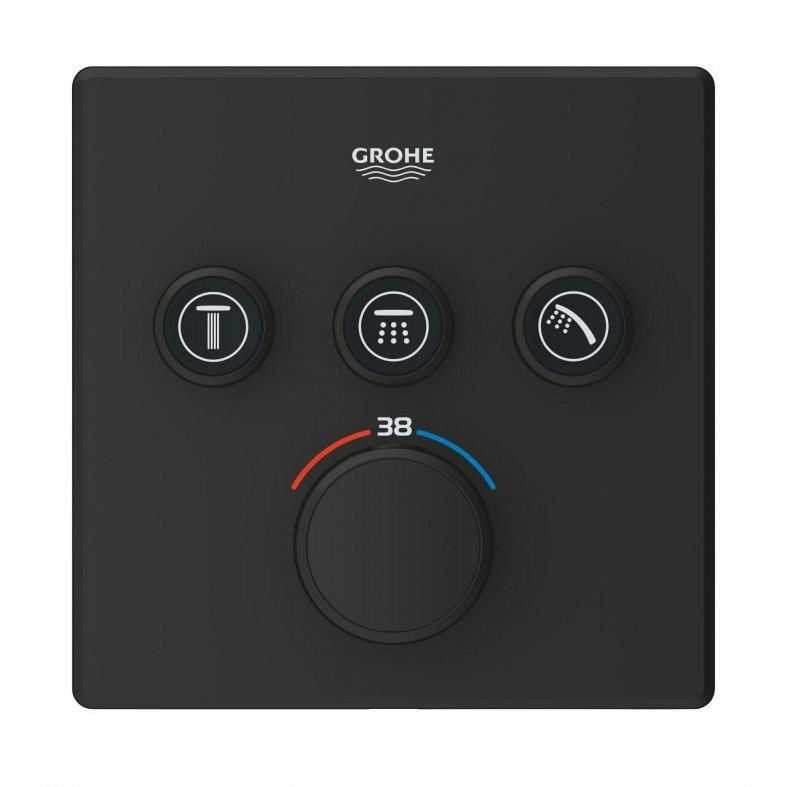 Змішувач прихованого монтажу Grohe Grohtherm SmartControl фантомний чорний 102167KF00