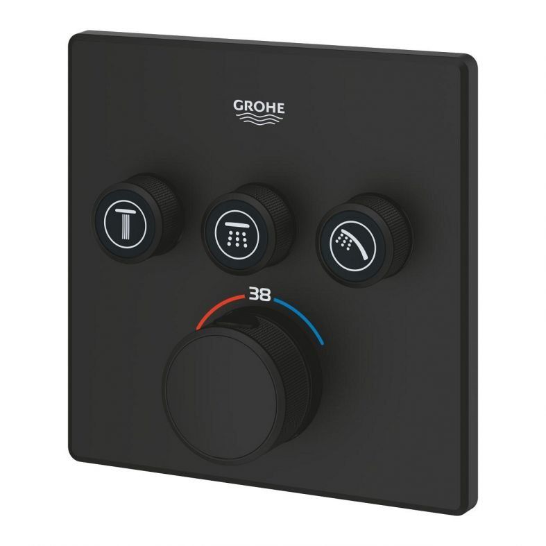 Змішувач прихованого монтажу Grohe Grohtherm SmartControl фантомний чорний 102167KF00
