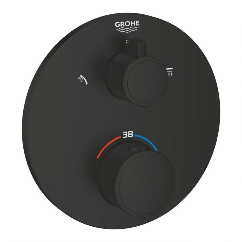 Змішувач прихованого монтажу Grohe Grohtherm чорний матовий 1022082430