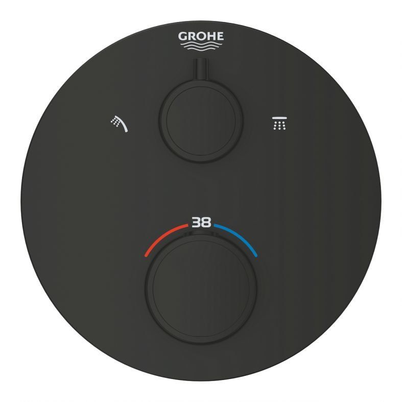 Змішувач прихованого монтажу Grohe Grohtherm чорний матовий 1022082430
