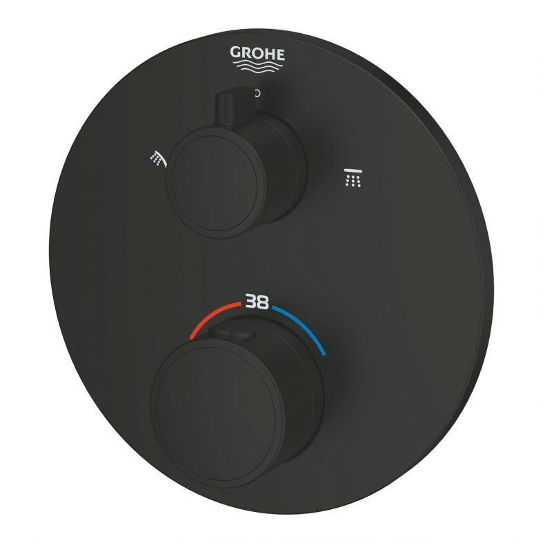 Змішувач прихованого монтажу Grohe Grohtherm чорний матовий 1022082430