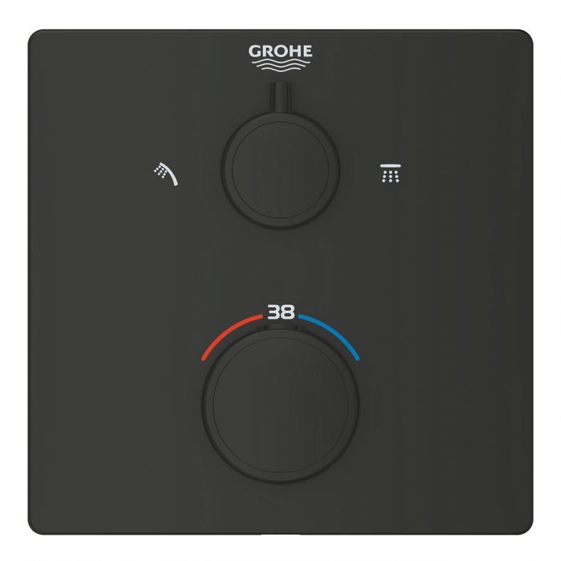 Змішувач прихованого монтажу Grohe Grohtherm чорний матовий 1022092430