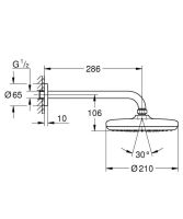 Верхній душ Grohe Tempesta чорний матовий 1022182430