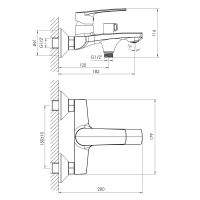 Смеситель для ванны Imprese KAMPA хром глянцевый 10285