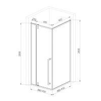 Душова кабіна Volle MORA 90x90 (профіль - чорний, скло - прозоре) 1037.125504