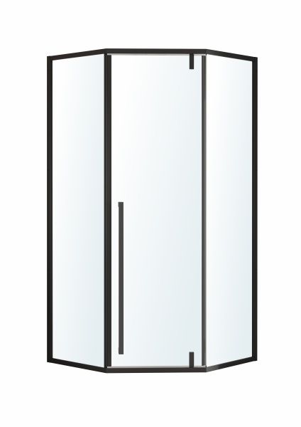Душова кабіна Volle MORA 90x90 (профіль - чорний, скло - прозоре) 1037.145504