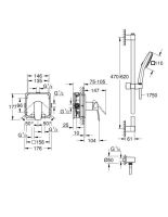 Душова система прихованого монтажу Grohe Cubeo чорний матовий 1053352430