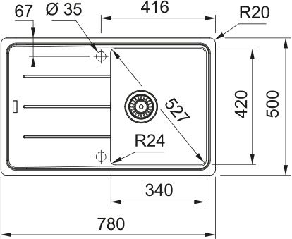 Кухонна мийка Franke Basis з фраграніту 114.0258.039